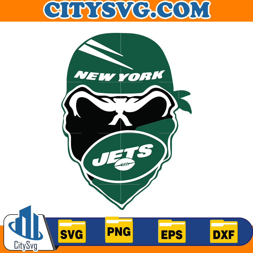 Skull New York Jets Svg