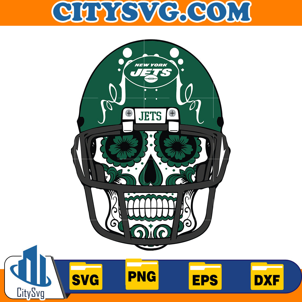 Skull New York Jets Svg