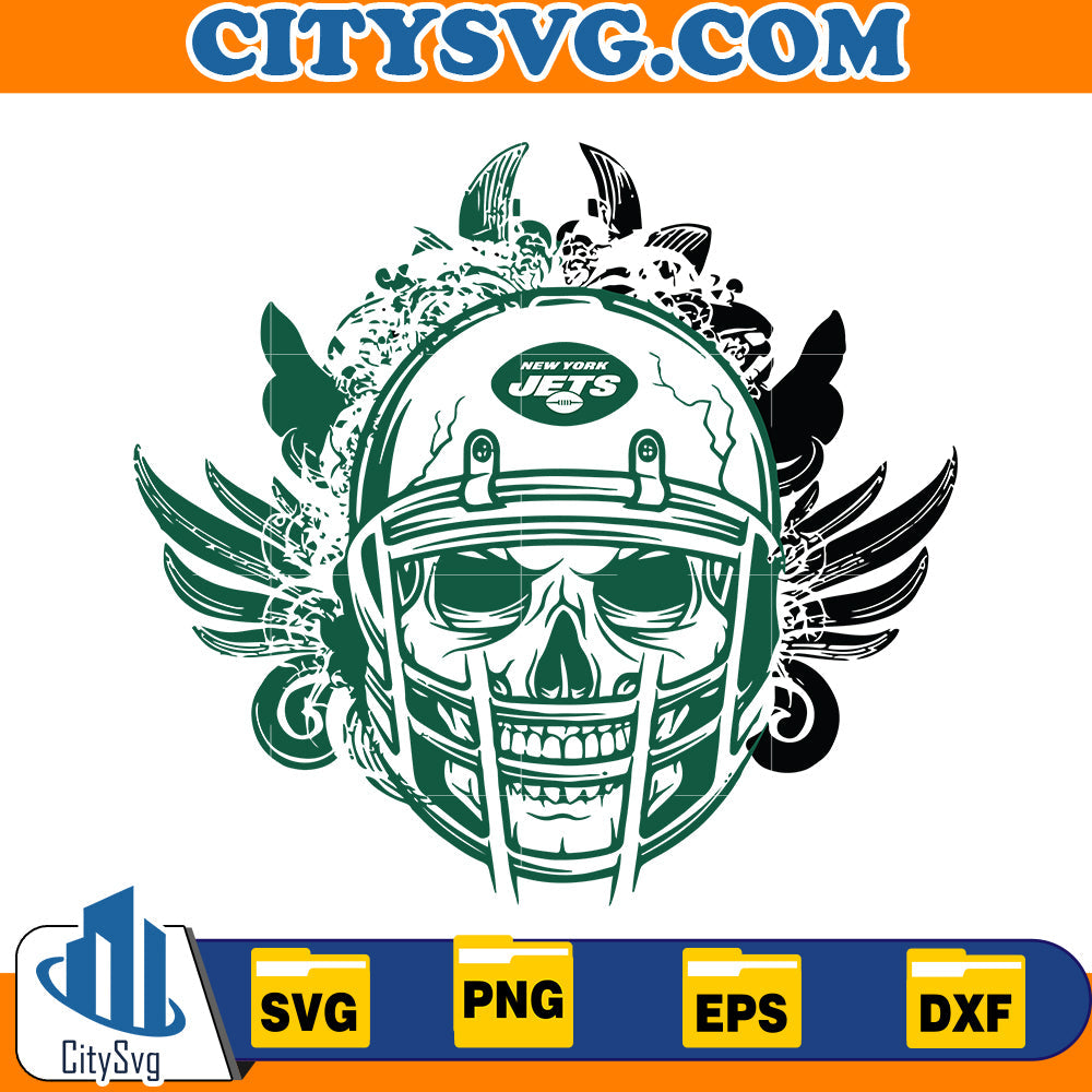 Skull New York Jets Svg