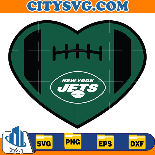 Heart New York Jets Svg