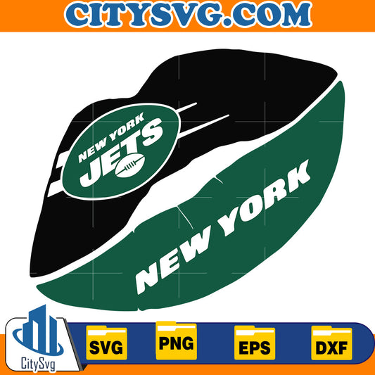 Lips New York Jets Svg