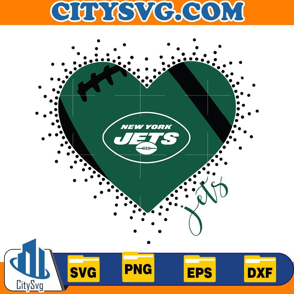 Heart New York Jets Svg