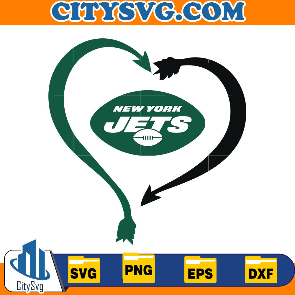 Heart New York Jets Svg