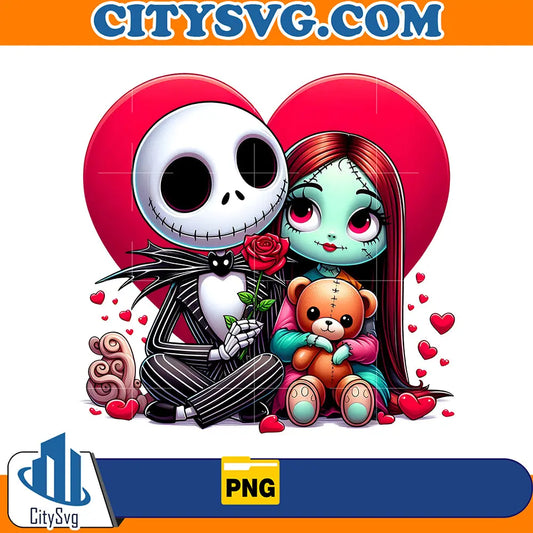 NightmareAndSallyCoupleChicanoValentinePng