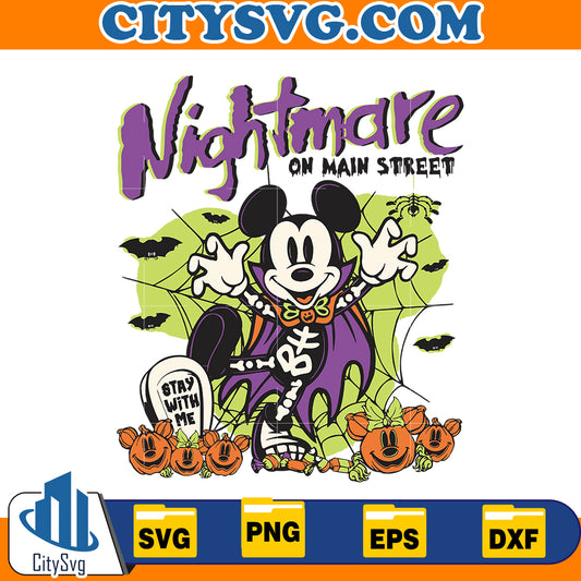 Nightmare on Main Street Mickey Mouse Halloween Svg