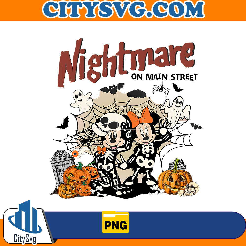 Nightmare on Main Street Mickey Minnie Halloween Svg