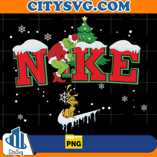 NikeSantaGrinchAndDogSnowMerryChristmasPng