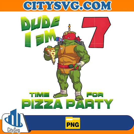 Ninja-Turtles-Dude-I-Am-7-Years-Old-Raphael-Pizza-Birthday-Party-Png