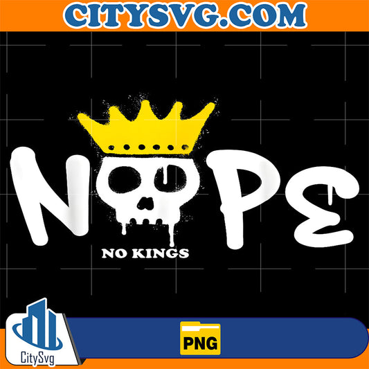 No-Kings-Day-2025-Protest-Sign-Skull-Nope-Png