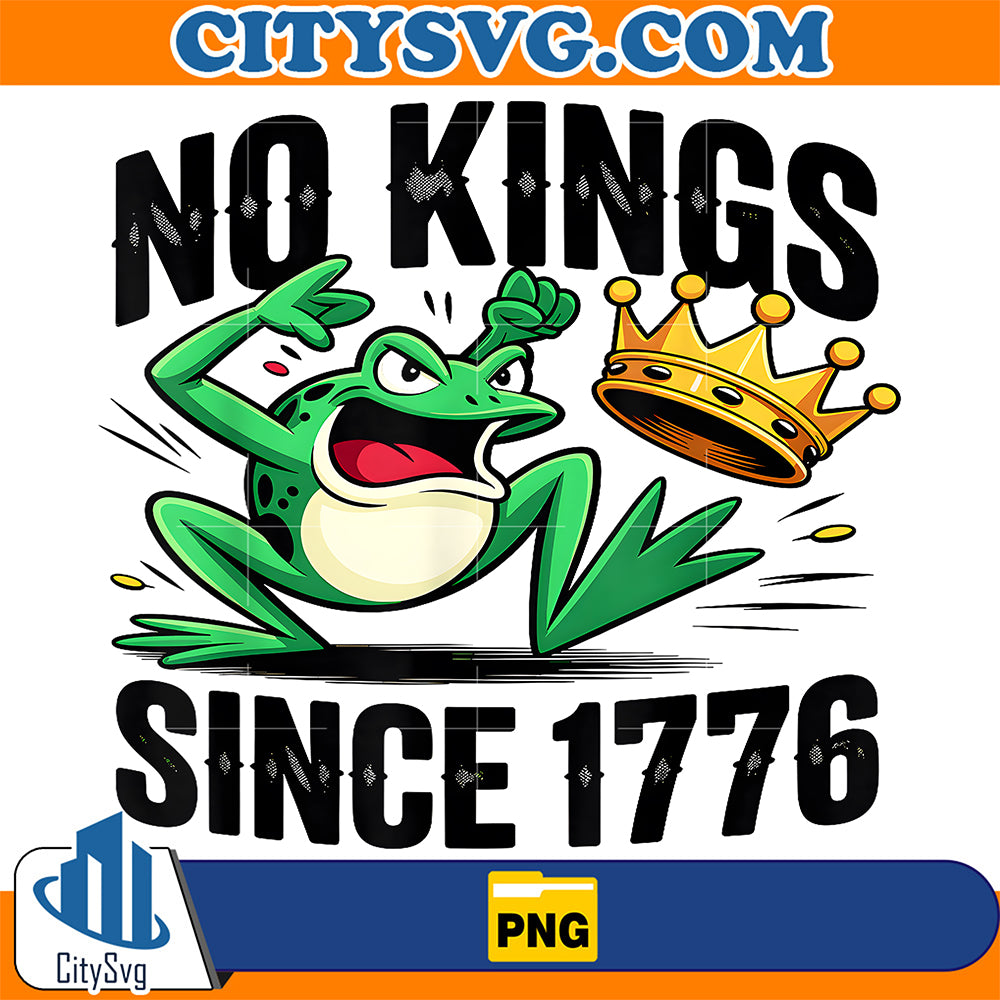 No-Kings-Since-1776-Frog-Protest-Patriotic-USA-Png