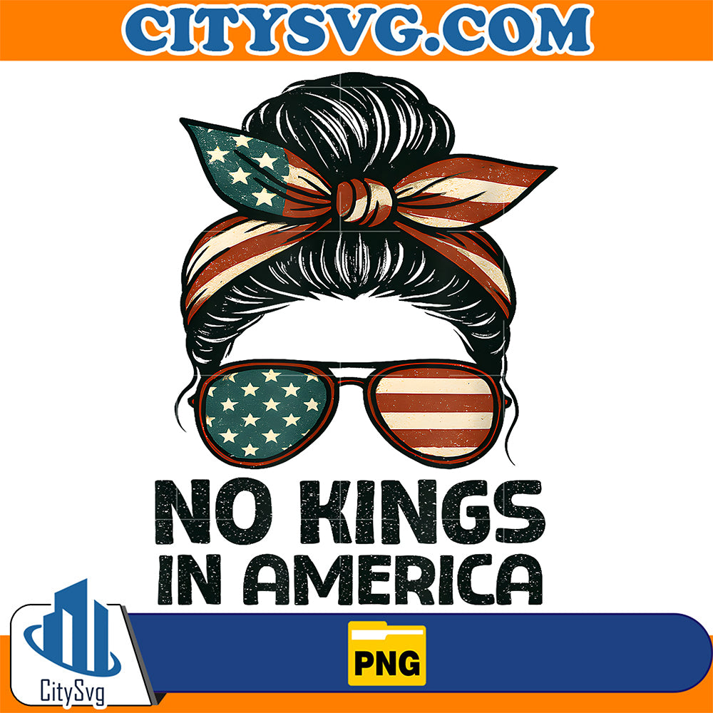 No-Kings-Womens-Messy-Bun-Png