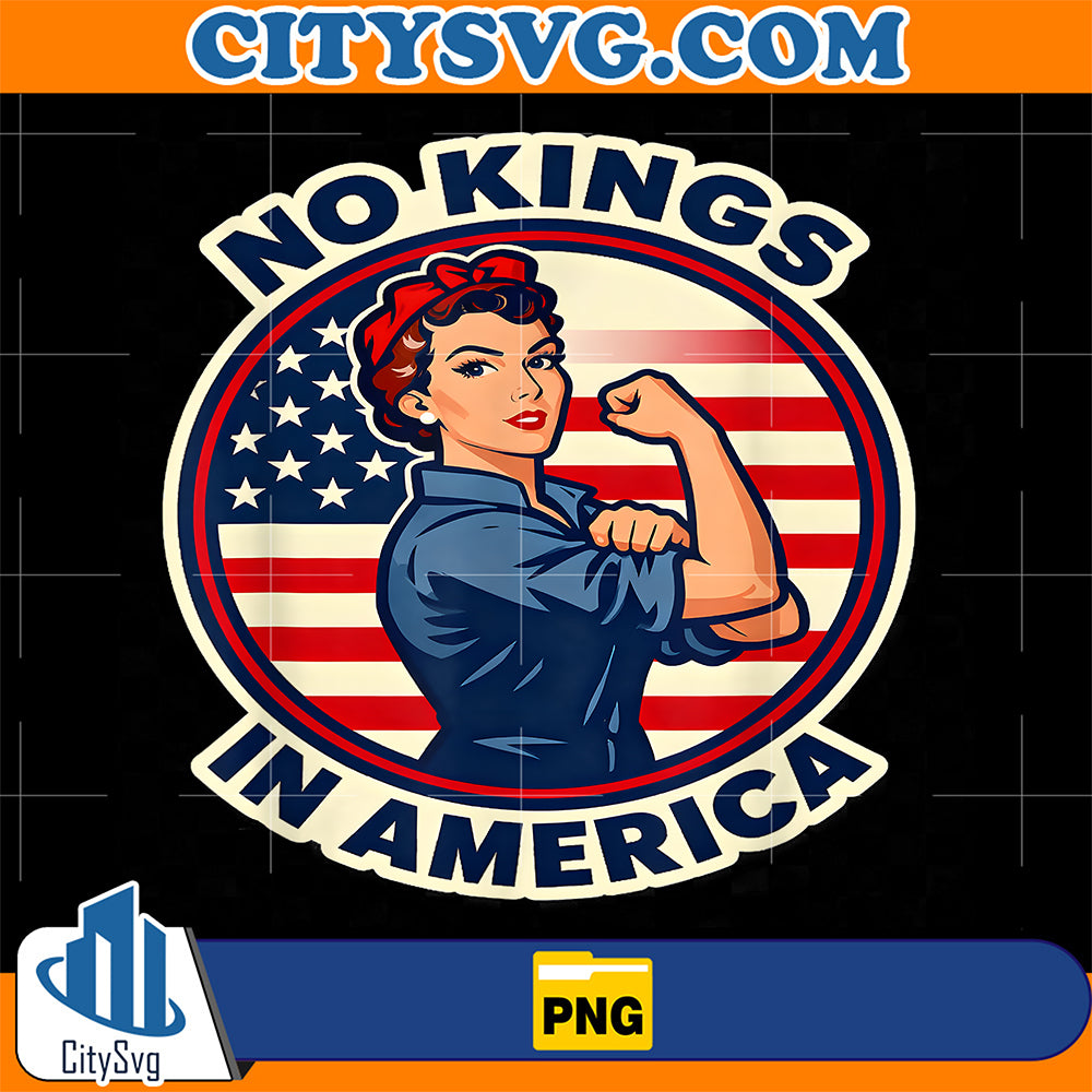 No-Kings-in-America-Vintage-USA-Flag-Png