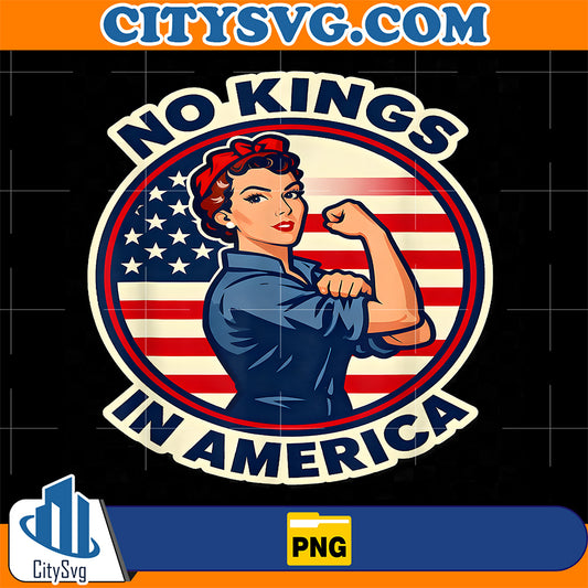 No-Kings-in-America-Vintage-USA-Flag-Png