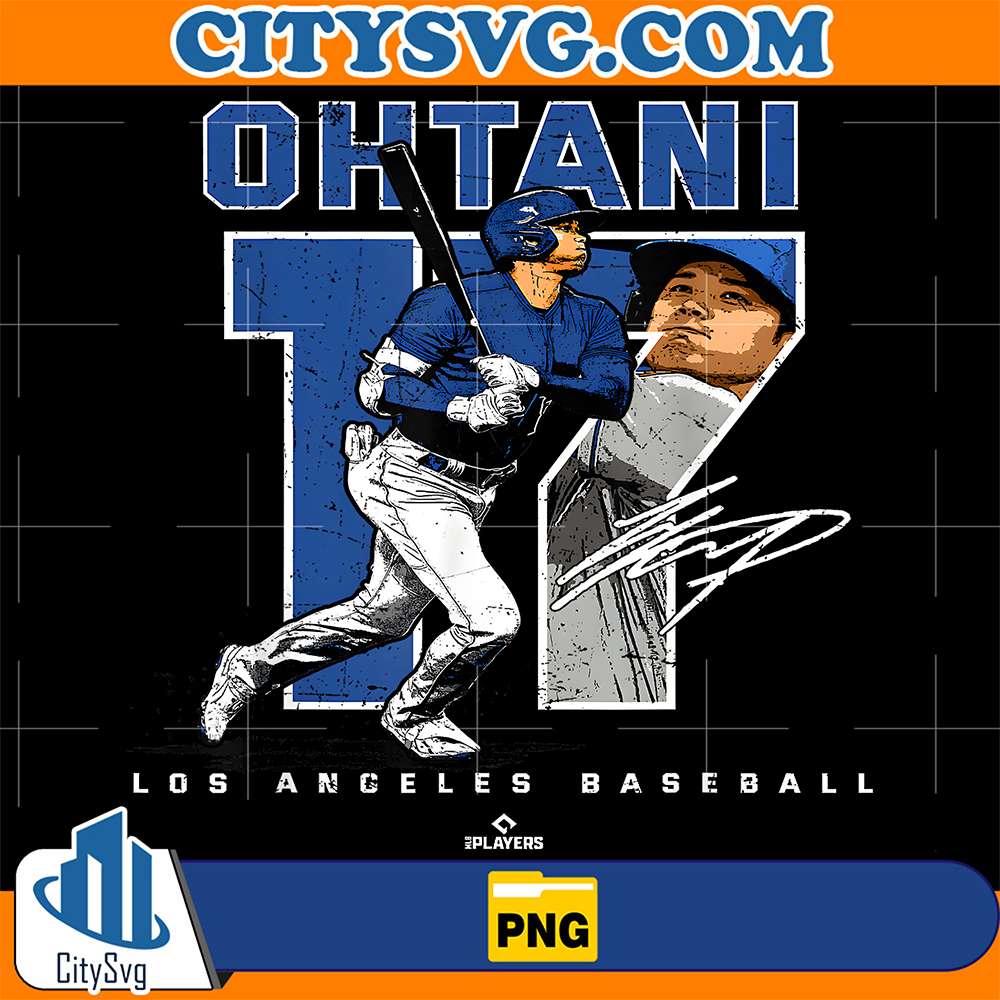 Number-17-And-Portrait-Shohei-Ohtani-Los-Angeles-MLB-Png