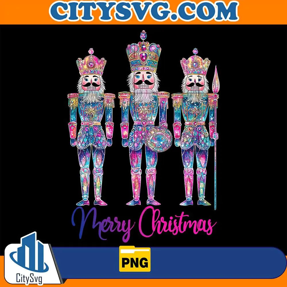 NutcrackerMerryChristmasColorfulGlitterPng