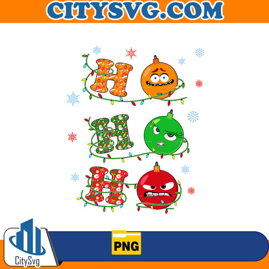 Ho Ho Ho Inside Out Charaters Christmas Anxiety Disgust Anger Png CitySvg