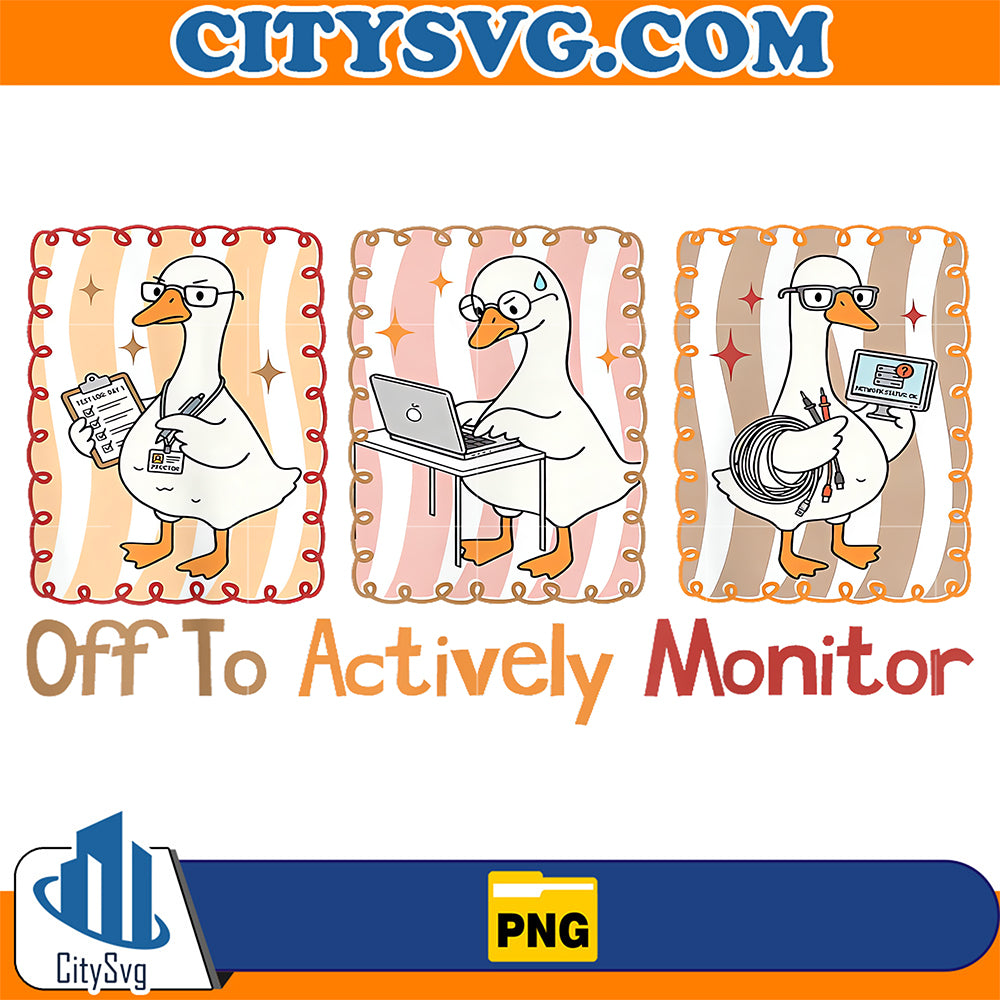 Off-to-Actively-Monitor-Funny-Teacher-State-Testing-Goose-Png