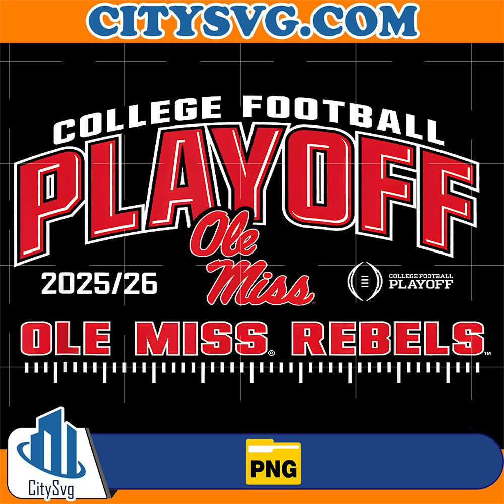 Ole Miss Rebels College Football Playoff CFP 2025-26 Png CitySvg