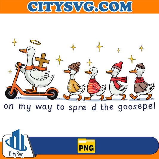 On-My-Way-To-Spread-The-Goosepel-Png-Christmas-Goose-Png