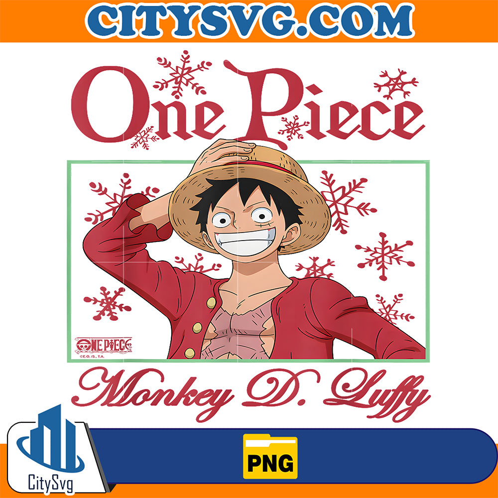 One-Piece-Anime-Happy-Holidays-Luffy-Christmas-Snowflakes-Png
