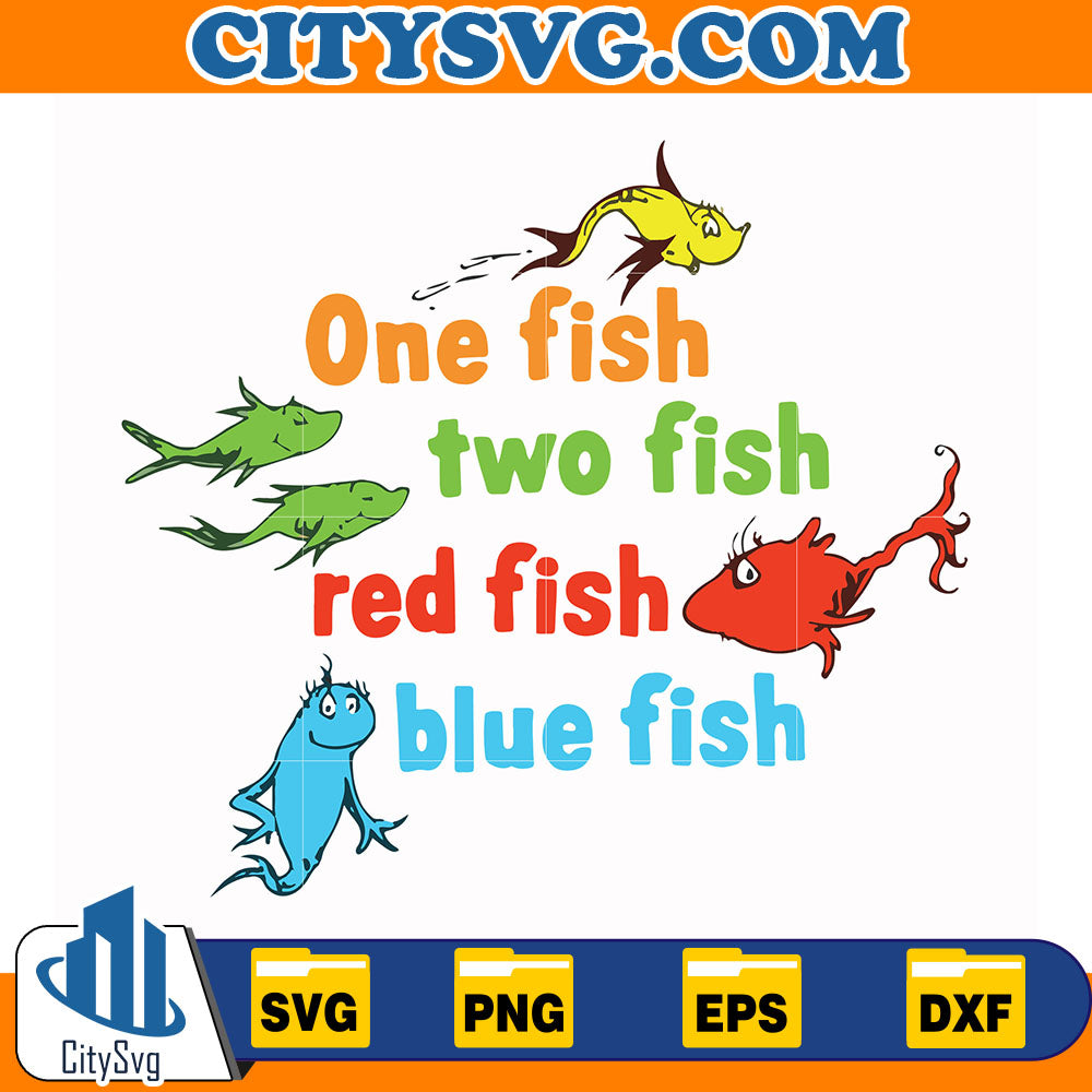 OneFishTwoFishRedFishBlueFishSvg