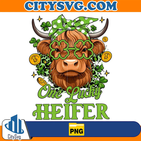 OneLuckyHeiferStPatricksDayCowPng