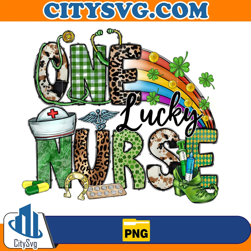 OneLuckyNurseStPatricksDaySublimationPng