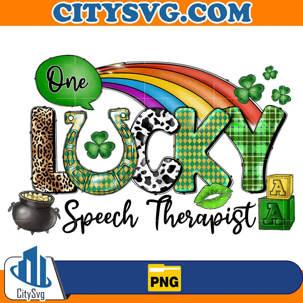 OneLuckySpeechTherapistStPatricksDaySublimationPng