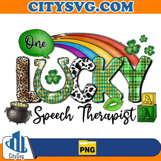 OneLuckySpeechTherapistStPatricksDaySublimationPng