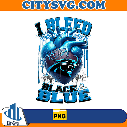 I Bleed Black & Blue Panthers Png