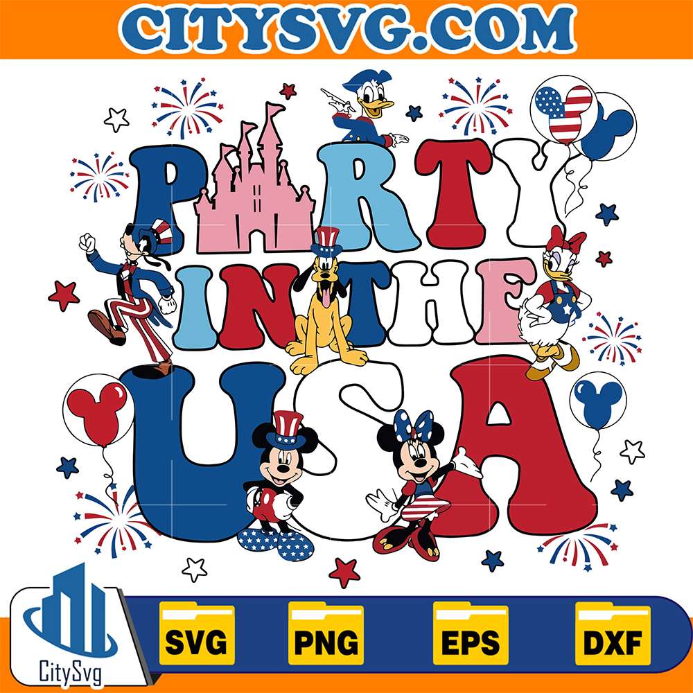 Party-In-The-Usa-Mickey-And-Friends-4th-Of-July-Svg