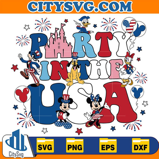 Party-In-The-Usa-Mickey-And-Friends-4th-Of-July-Svg