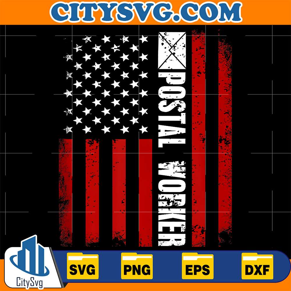 Patriotic-Postal-Worker-American-Flag-4th-Of-July-Mailman-Svg