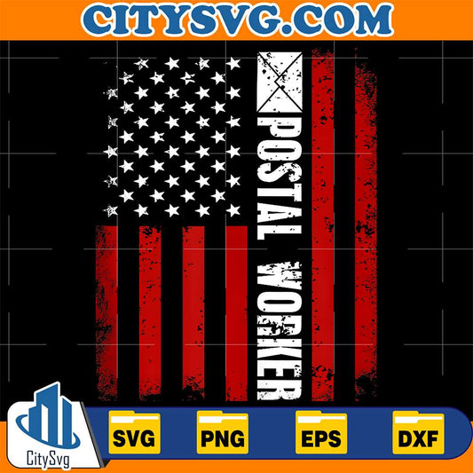Patriotic-Postal-Worker-American-Flag-4th-Of-July-Mailman-Svg