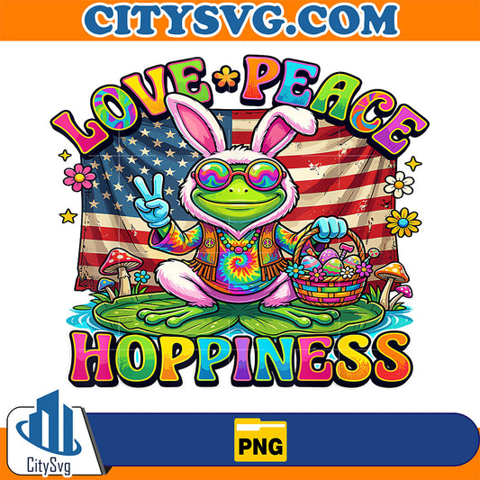 Patriotic-Retro-Easter-Frog-Bunny-Ears-Love-Peace-Hoppiness-Png
