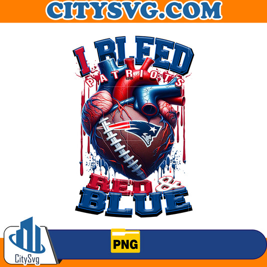 I Bleed Red & Blue Patriots Png