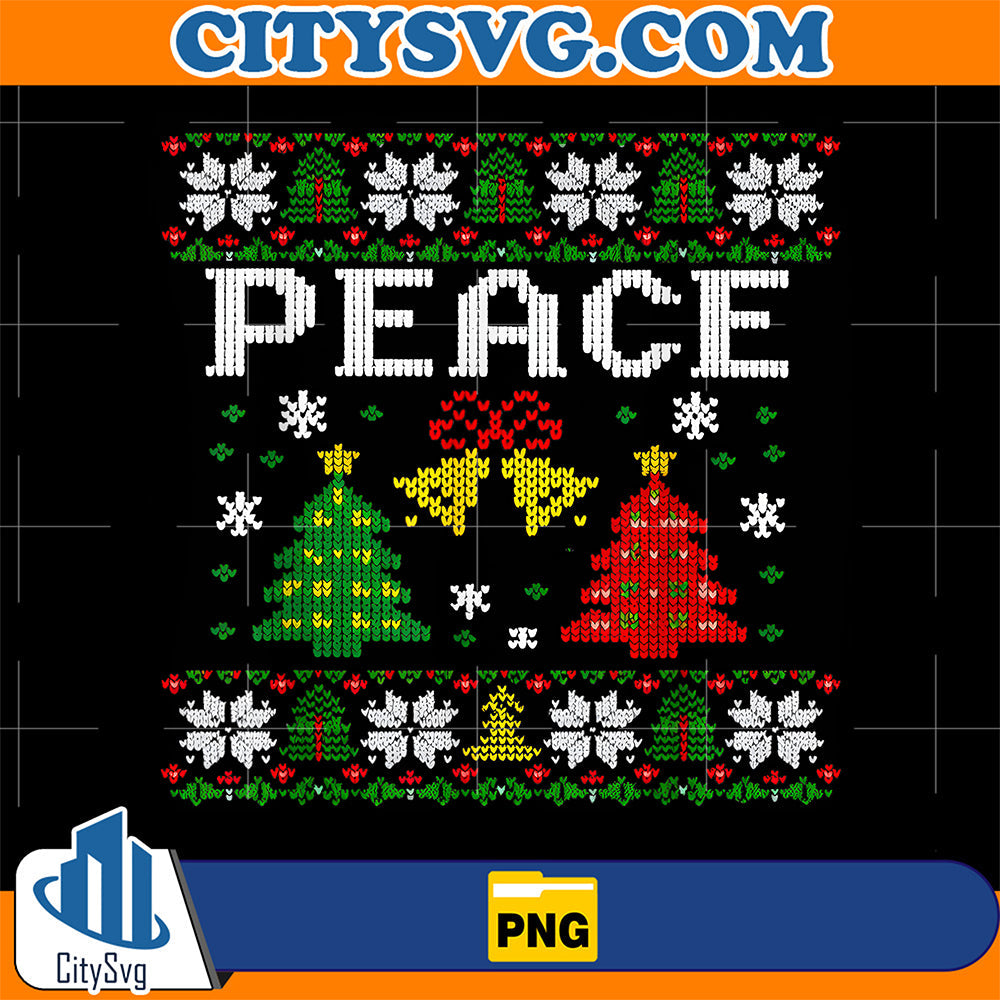 Peace I Come in Peace Couple Matching Ugly Christmas Png CitySvg