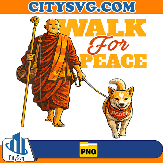 Peace-Walking-Monks-And-Aloka-Dog-Walk-For-Peace-Png