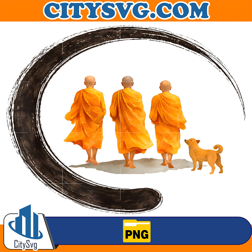 Peace-Walking-Monks-Minimalist-Zen-Art-Png