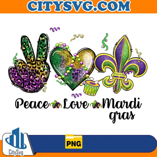 PeaceLoveMardiGrasPng