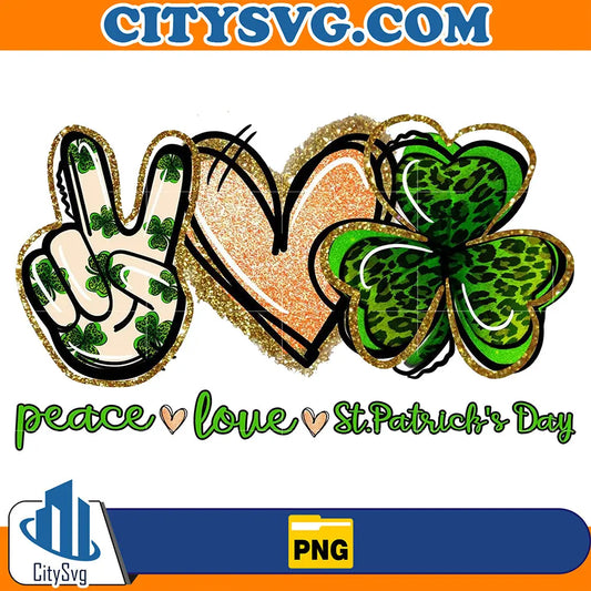 PeaceLoveStPatricksDaySublimationPng