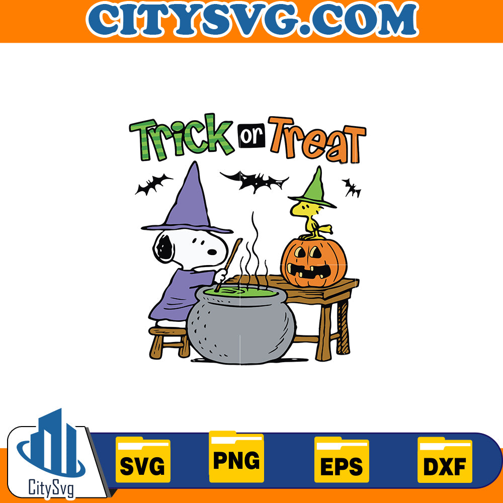 Snoopy Trick or Treat Svg