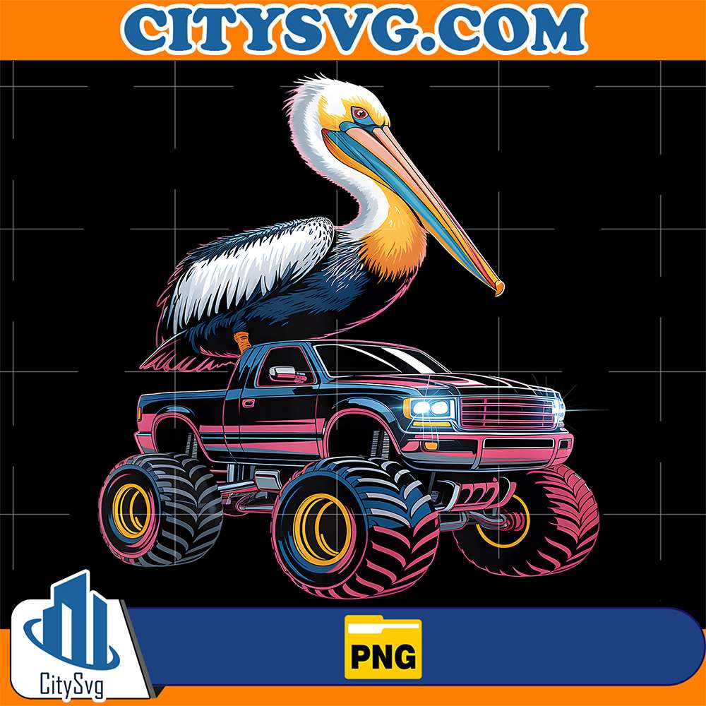 Pelican-On-Monster-Truck-Png