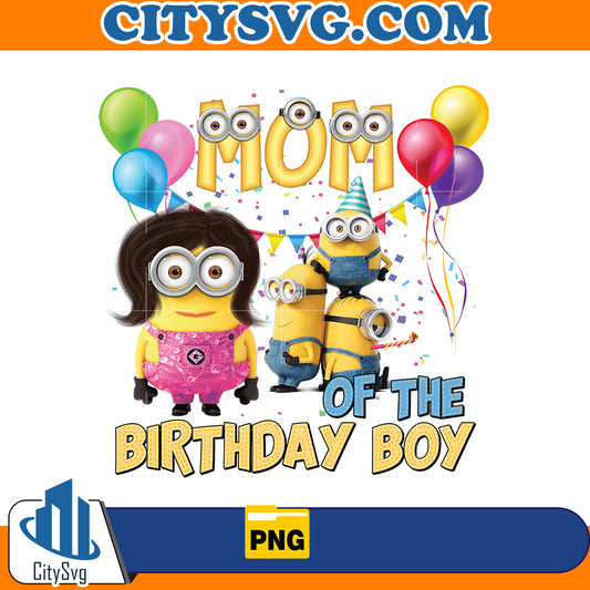 Minions Mom of the Birthday Boy Png