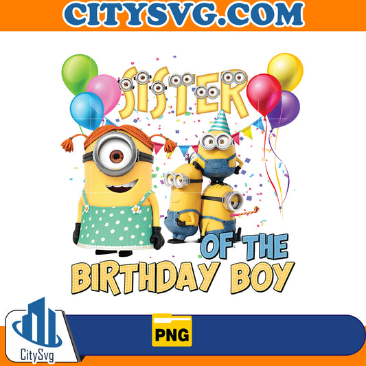 Minions Sister Of the Birthday Boy Png