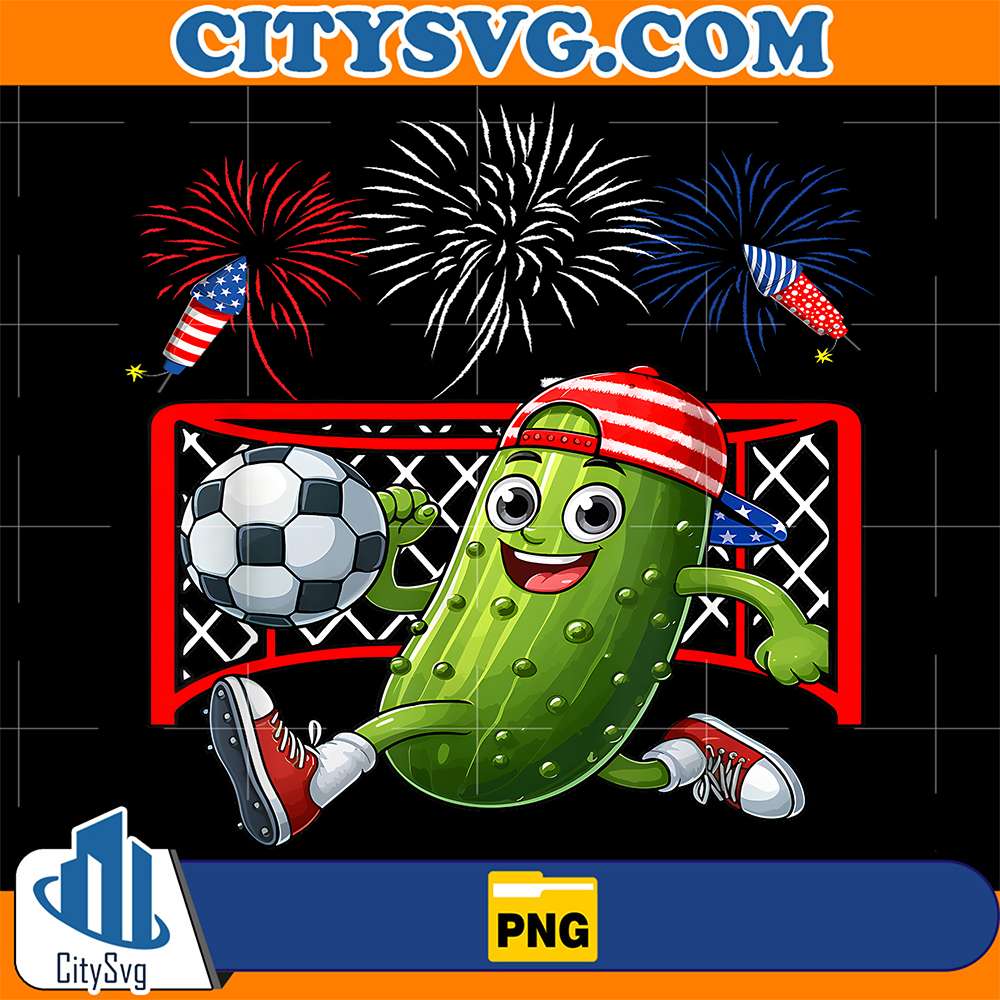 Pickle-Costume-4th-Of-July-Playing-Soccer-Player-Lover-Png