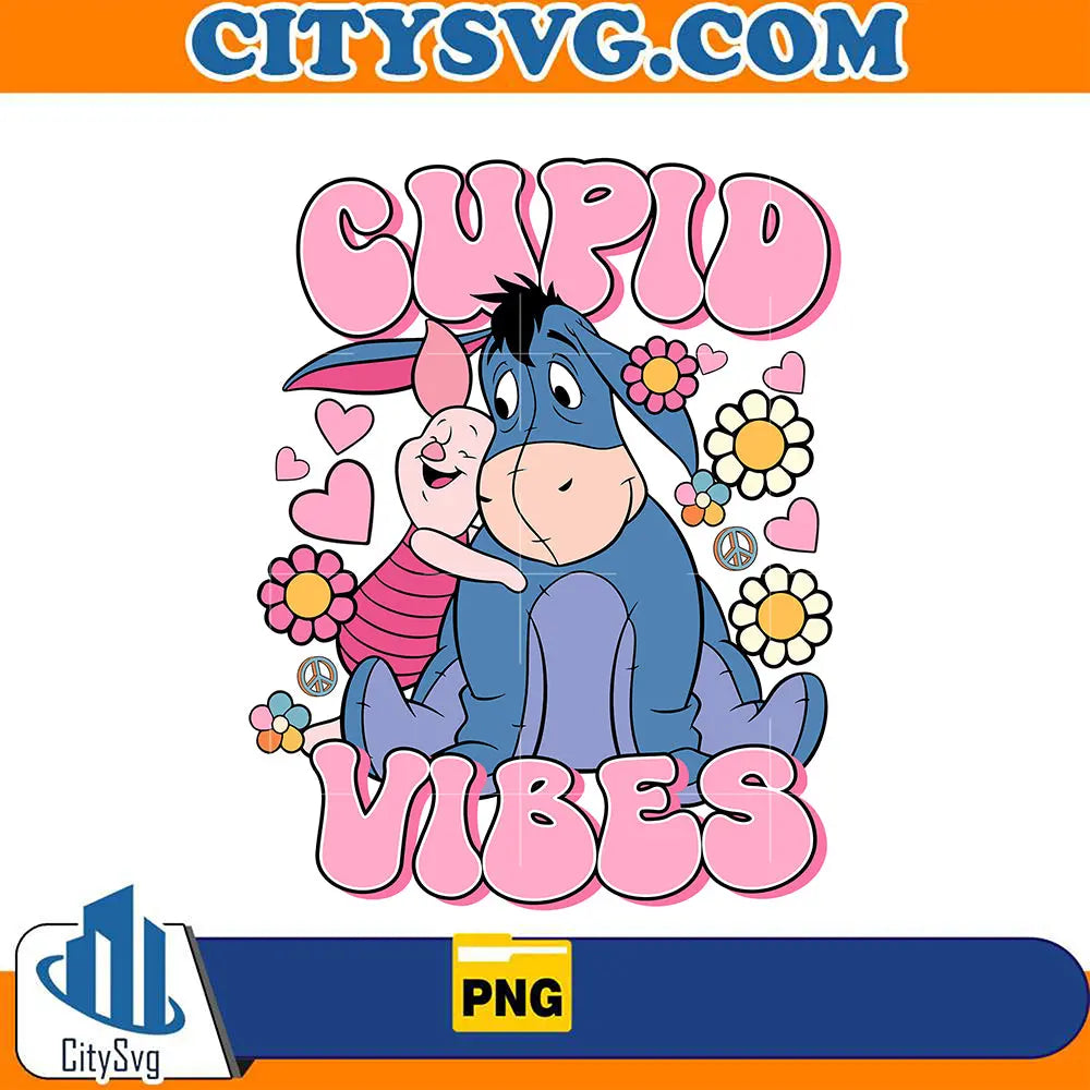 PigletAndEeyoreCupidVibesValentinePng