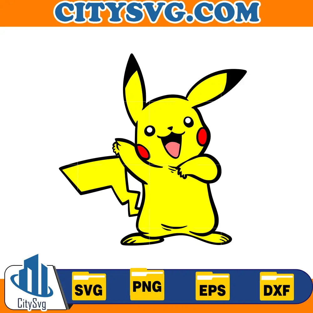 Pikachu Pointing Vector Pikachu Svg, Pokemon Cricut Vector – CITYSVG