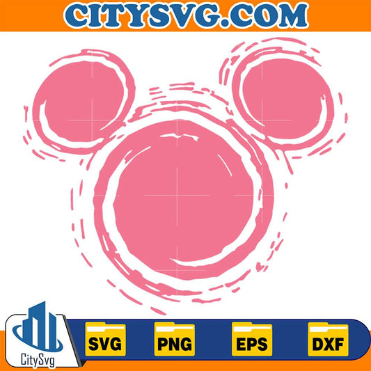 Pink-Mickey-Drawning-Svg