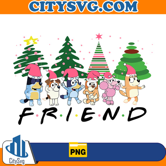 Pink Bluey Family Christmas Png